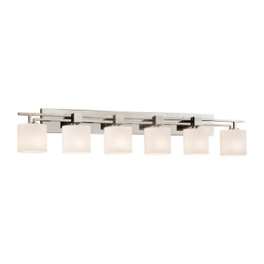 Bathroom Fixtures Five+Lights by Justice Designs ( 102 | FSN-8706-30-OPAL-NCKL Fusion ) 
