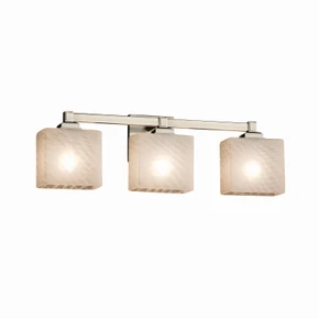 Bathroom Fixtures Three Lights by Justice Designs ( 102 | FSN-8433-55-WEVE-NCKL-LED3-2100 Fusion ) 