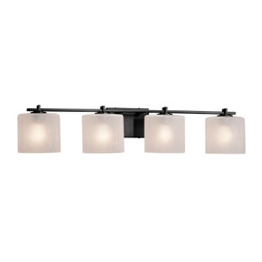 Bathroom Fixtures Four Lights by Justice Designs ( 102 | FSN-8444-30-FRCR-MBLK-LED4-2800 Fusion ) 