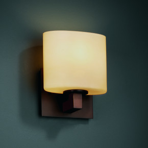 Sconces Single Glass by Justice Designs ( 102 | FSN-8931-30-ALMD-DBRZ Fusion ) 
