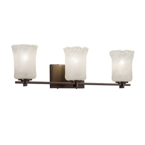 Bathroom Fixtures Three Lights by Justice Designs ( 102 | GLA-8443-16-WHTW-DBRZ Veneto Luce ) 