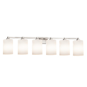Bathroom Fixtures Five+Lights by Justice Designs ( 102 | FSN-8436-10-OPAL-NCKL-LED6-4200 Fusion ) 