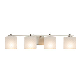 Bathroom Fixtures Four Lights by Justice Designs ( 102 | FSN-8444-30-WEVE-NCKL Fusion ) 