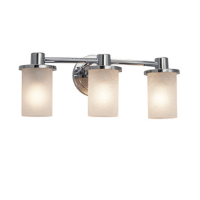 Bathroom Fixtures Three Lights by Justice Designs ( 102 | FSN-8513-10-FRCR-CROM Fusion ) 