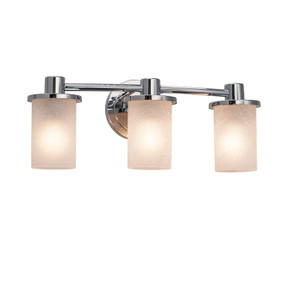 Bathroom Fixtures Three Lights by Justice Designs ( 102 | FSN-8513-10-FRCR-CROM-LED3-2100 Fusion ) 