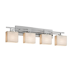 Bathroom Fixtures Four Lights by Justice Designs ( 102 | PNA-8704-55-WAVE-CROM Porcelina ) 