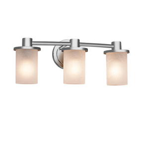 Bathroom Fixtures Three Lights by Justice Designs ( 102 | FSN-8513-10-FRCR-NCKL-LED3-2100 Fusion ) 