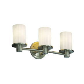 Bathroom Fixtures Three Lights by Justice Designs ( 102 | FSN-8513-10-RBON-NCKL Fusion ) 