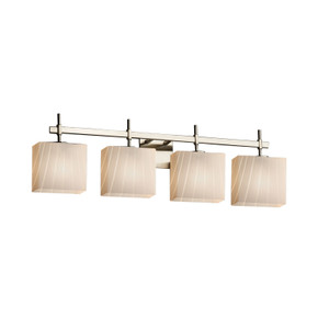 Bathroom Fixtures Four Lights by Justice Designs ( 102 | FSN-8414-55-RBON-NCKL Fusion ) 