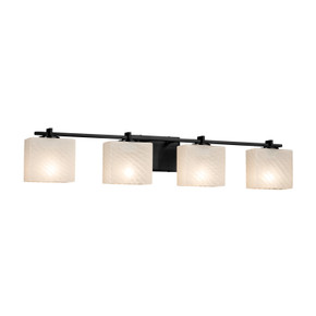 Bathroom Fixtures Four Lights by Justice Designs ( 102 | FSN-8444-55-WEVE-MBLK Fusion ) 