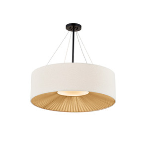 Pendants Drum Shade by Justice Designs ( 102 | FAB-9574-CREM-MBLK Textile ) 