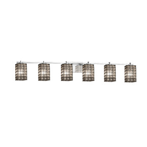 Bathroom Fixtures Five+Lights by Justice Designs ( 102 | WGL-8446-15-GRCB-CROM Wire Glass ) 