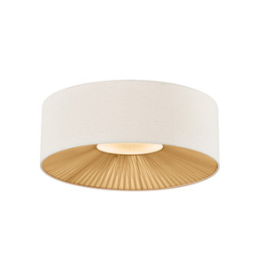 Flush Mounts Drum Shade by Justice Designs ( 102 | FAB-9582-CREM-MBLK Textile ) 