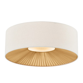 Flush Mounts Drum Shade by Justice Designs ( 102 | FAB-9583-CREM-MBLK Textile ) 