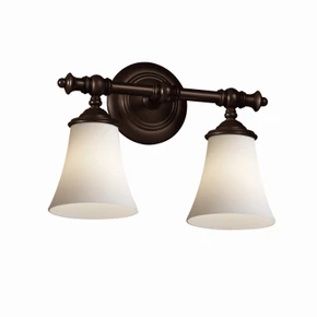 Bathroom Fixtures Two Lights by Justice Designs ( 102 | FSN-8522-20-OPAL-DBRZ-LED2-1400 Fusion ) 