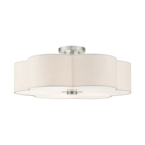 Semi-Flush Mts. Drum Shade by Livex Lighting ( 107 | 58068-91 Solstice ) 