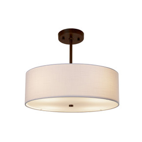 Semi-Flush Mts. Drum Shade by Justice Designs ( 102 | FAB-9591-WHTE-DBRZ Textile ) 