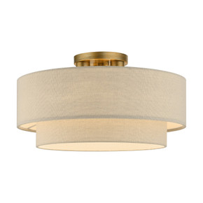 Semi-Flush Mts. Drum Shade by Livex Lighting ( 107 | 58898-48 Bellingham ) 