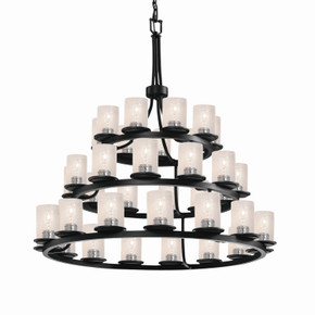 Large Chandeliers Glass Shade by Justice Designs ( 102 | FSN-8712-10-SEED-MBLK-LED36-25200 ) 