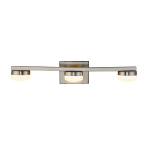 Bathroom Fixtures Three Lights by Justice Designs ( 102 | FSN-8993-OPAL-NCKL Fusion ) 
