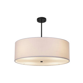 Pendants Drum Shade by Justice Designs ( 102 | FAB-9592-WHTE-MBLK Textile ) 