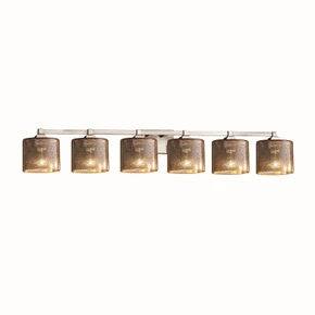 Bathroom Fixtures Five+Lights by Justice Designs ( 102 | FSN-8436-30-MROR-NCKL-LED6-4200 Fusion ) 