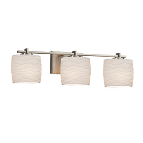 Bathroom Fixtures Three Lights by Justice Designs ( 102 | POR-8443-30-WAVE-NCKL Limoges ) 