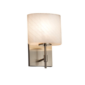 Sconces Single Glass by Justice Designs ( 102 | FSN-8411-30-WEVE-NCKL-LED1-700 Fusion ) 