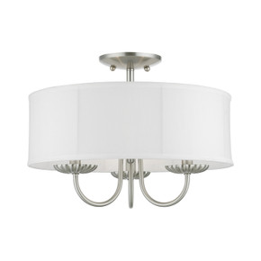 Semi-Flush Mts. Drum Shade by Livex Lighting ( 107 | 42989-91 Brookdale ) 