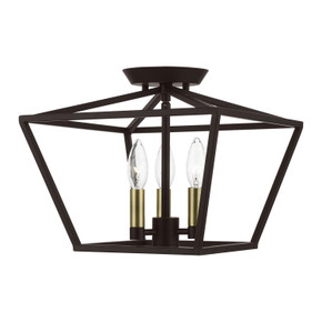 Semi-Flush Mts. Cage by Livex Lighting ( 107 | 49430-07 Devone ) 