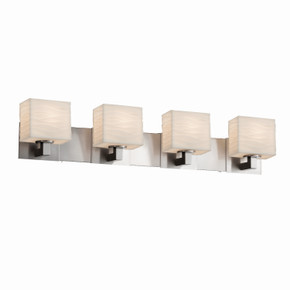 Bathroom Fixtures Four Lights by Justice Designs ( 102 | PNA-8924-55-WAVE-NCKL Porcelina ) 