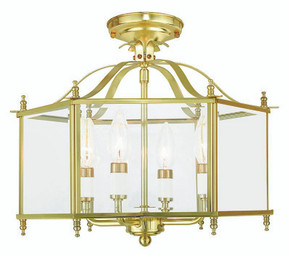 Semi-Flush Mts. Candle by Livex Lighting ( 107 | 4398-02 Livingston ) 