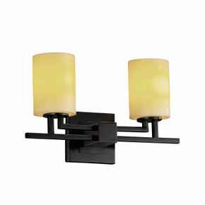 Bathroom Fixtures Two Lights by Justice Designs ( 102 | CNDL-8702-10-AMBR-MBLK-LED2-1400 CandleAria ) 