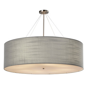 Large Chandeliers Drum Shade by Justice Designs ( 102 | FAB-9597-GRAY-NCKL Textile ) 