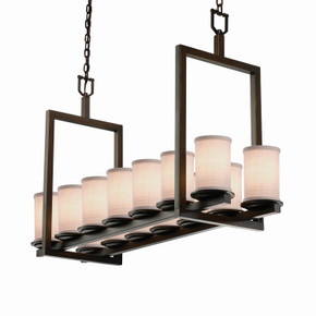 Linear/Island Geometric/Linear by Justice Designs ( 102 | FAB-8769-10-WHTE-DBRZ-LED14-9800 Textile ) 