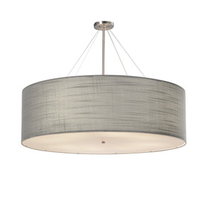 Pendants Drum Shade by Justice Designs ( 102 | FAB-9599-GRAY-NCKL Textile ) 