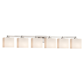 Bathroom Fixtures Five+Lights by Justice Designs ( 102 | FSN-8436-55-OPAL-NCKL-LED6-4200 Fusion ) 