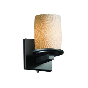 Sconces Single Glass by Justice Designs ( 102 | POR-8771-10-BMBO-MBLK-LED1-700 Limoges ) 