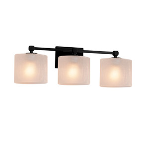 Bathroom Fixtures Three Lights by Justice Designs ( 102 | FSN-8423-30-FRCR-MBLK Fusion ) 