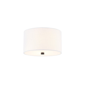 Flush Mounts Drum Shade by Justice Designs ( 102 | FAB-9730-WHTE-MBLK Textile ) 