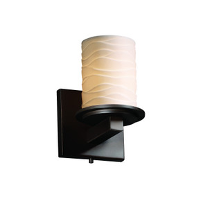 Sconces Single Glass by Justice Designs ( 102 | POR-8771-10-WAVE-DBRZ-LED1-700 Limoges ) 