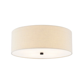 Flush Mounts Drum Shade by Justice Designs ( 102 | FAB-9731-CREM-MBLK Textile ) 