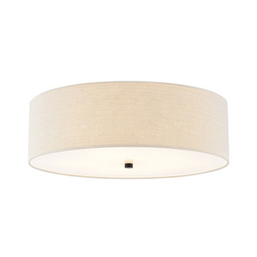 Flush Mounts Drum Shade by Justice Designs ( 102 | FAB-9732-CREM-MBLK Textile ) 