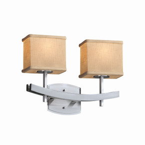 Bathroom Fixtures Two Lights by Justice Designs ( 102 | FAB-8592-55-CREM-NCKL-LED2-1400 Textile ) 