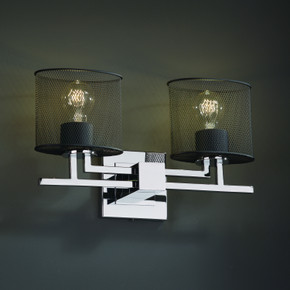 Bathroom Fixtures Two Lights by Justice Designs ( 102 | MSH-8702-30-CROM Wire Mesh ) 