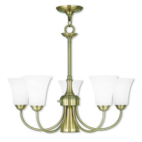 Mid. Chandeliers Glass Up by Livex Lighting ( 107 | 6465-01 Ridgedale ) 