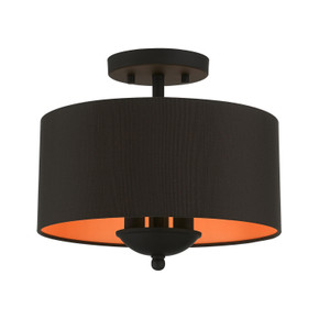 Semi-Flush Mts. Drum Shade by Livex Lighting ( 107 | 45611-04 Sentosa ) 