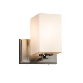 Sconces Single Glass by Justice Designs ( 102 | FSN-8441-15-OPAL-NCKL Fusion ) 