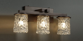 Bathroom Fixtures Three Lights by Justice Designs ( 102 | GLA-8773-16-CLRT-DBRZ Veneto Luce ) 