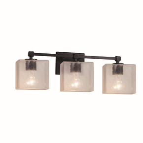 Bathroom Fixtures Three Lights by Justice Designs ( 102 | FSN-8423-55-SEED-MBLK-LED3-2100 Fusion ) 